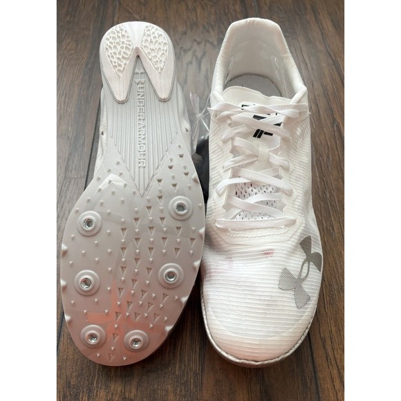 Under Armour Track & Field Spikes Mens Size 11 Shakedown Elite White 3027568-100 - Picture 3 of 10